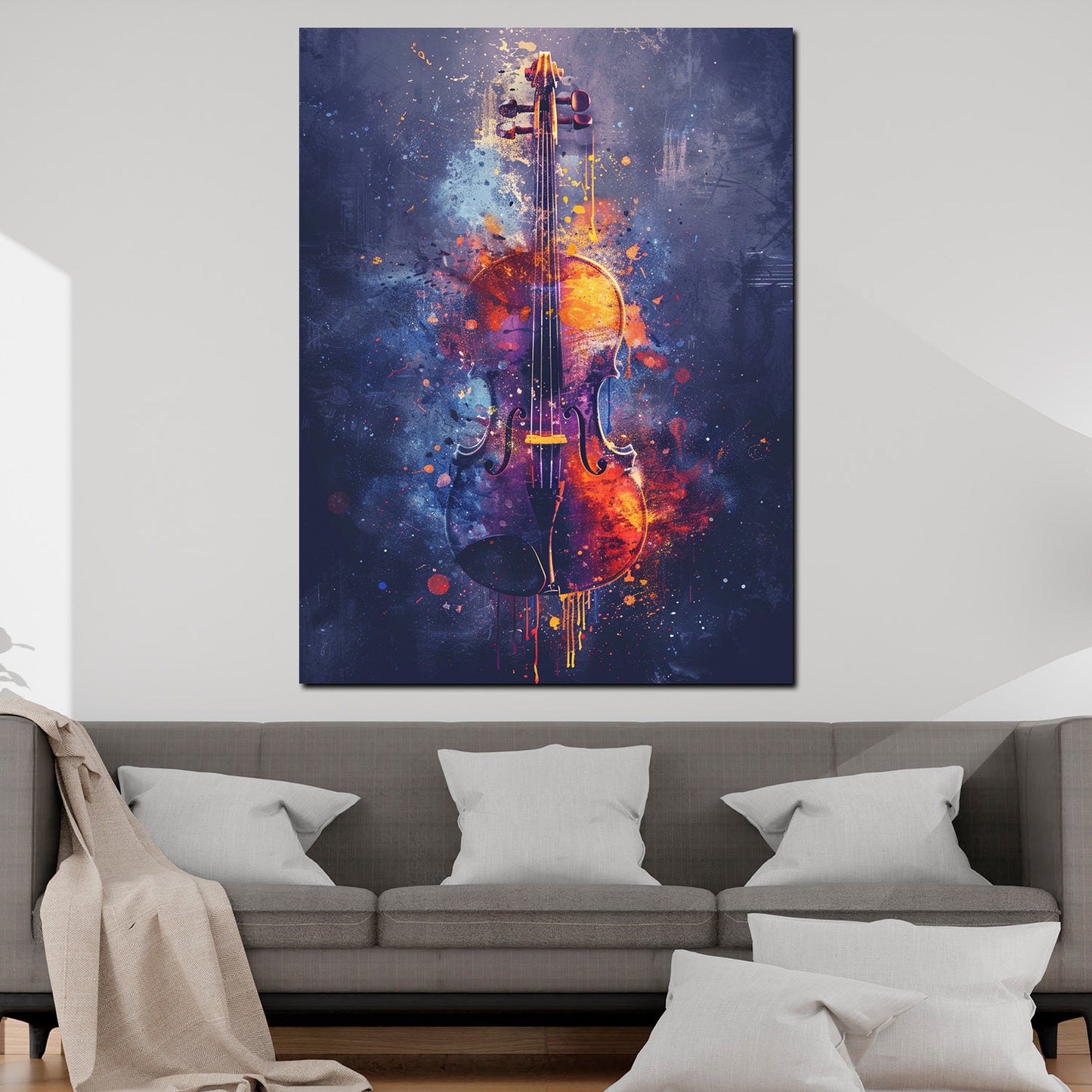 Wandbild Kunstwerk abstrakt kreative Geige Musik Pop Art