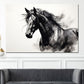 Abstrakt schönes Pferd schwarz weiß Wandbild Kunstwerk