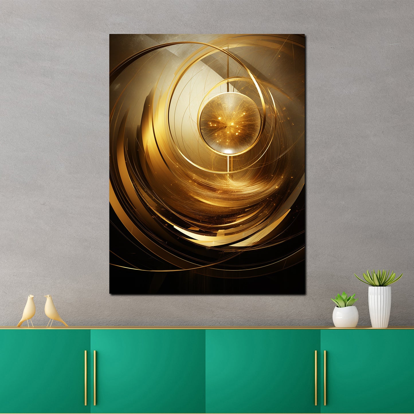 Abstrakte Kunst Gold Wandbild Kunstwerk