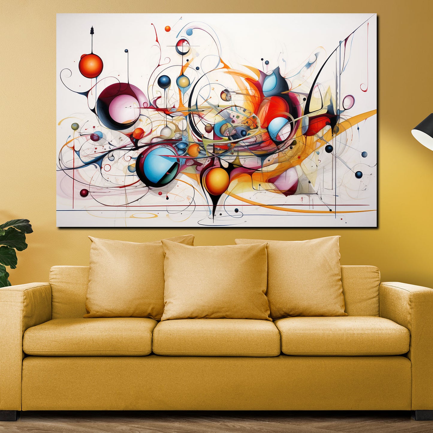 Abstrakte Linien Wandbild Kunstwerk