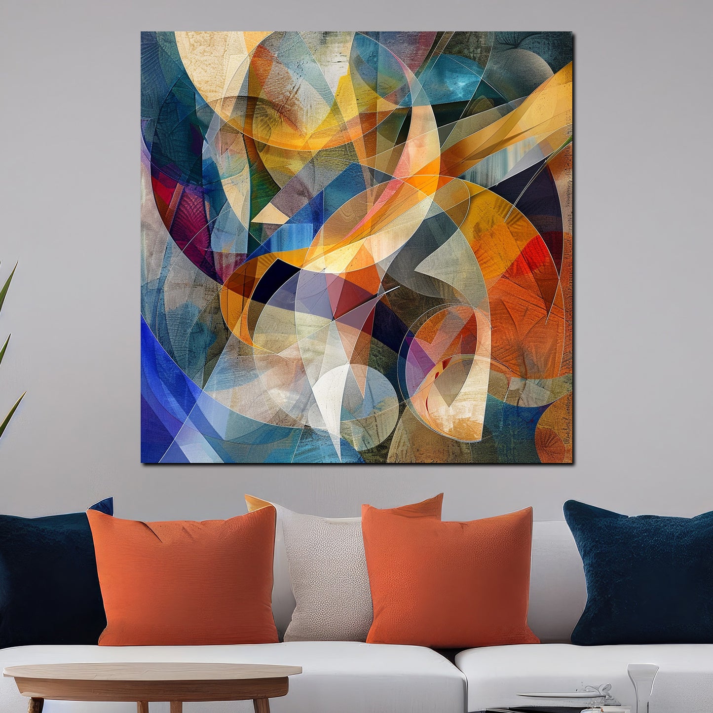 Abstrakte bunte Formen Wandbild Kunstwerk