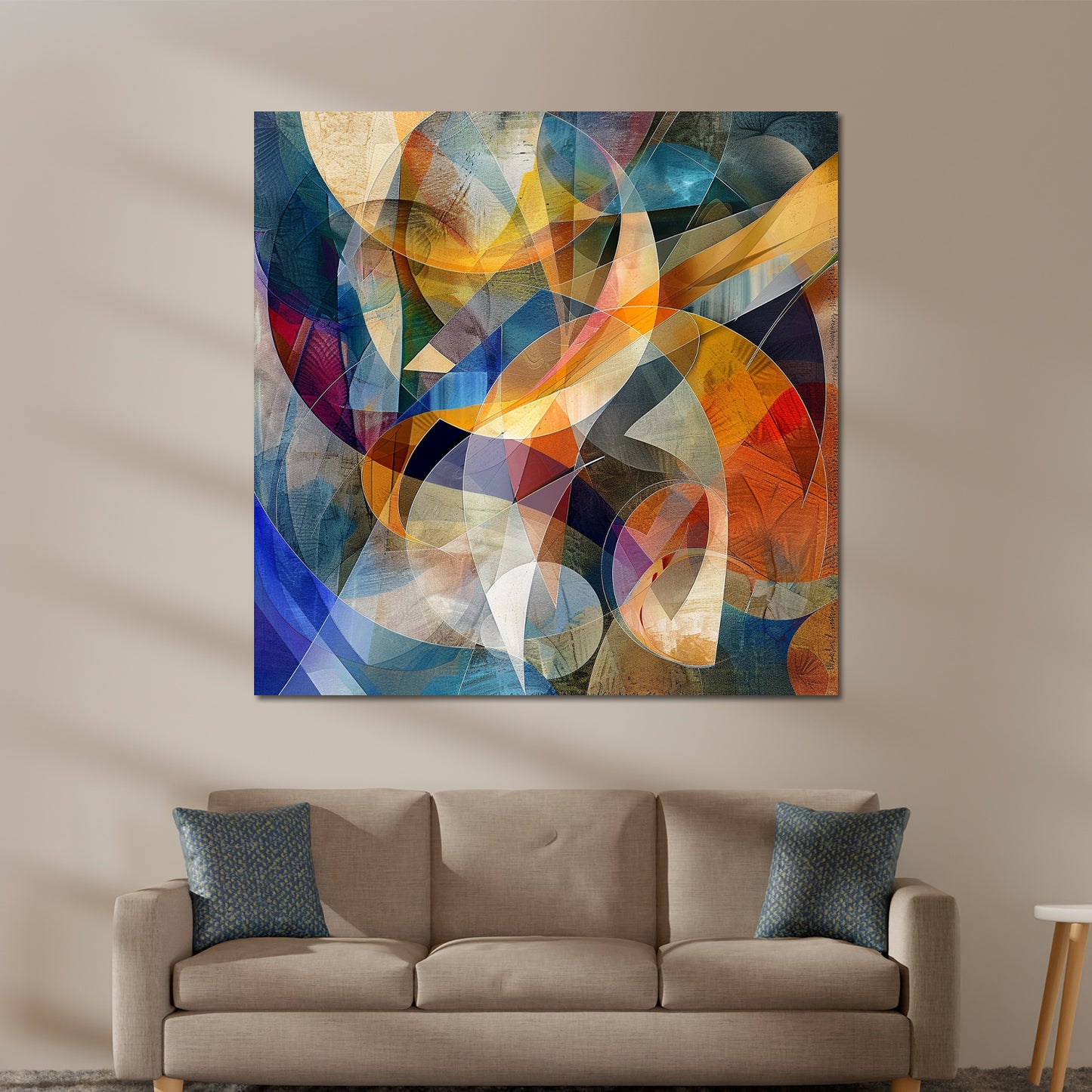 Abstrakte bunte Formen Wandbild Kunstwerk