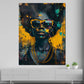 Wandbild Kunstwerk afrikanische Frau mit Goldketten und bunten Akzenten