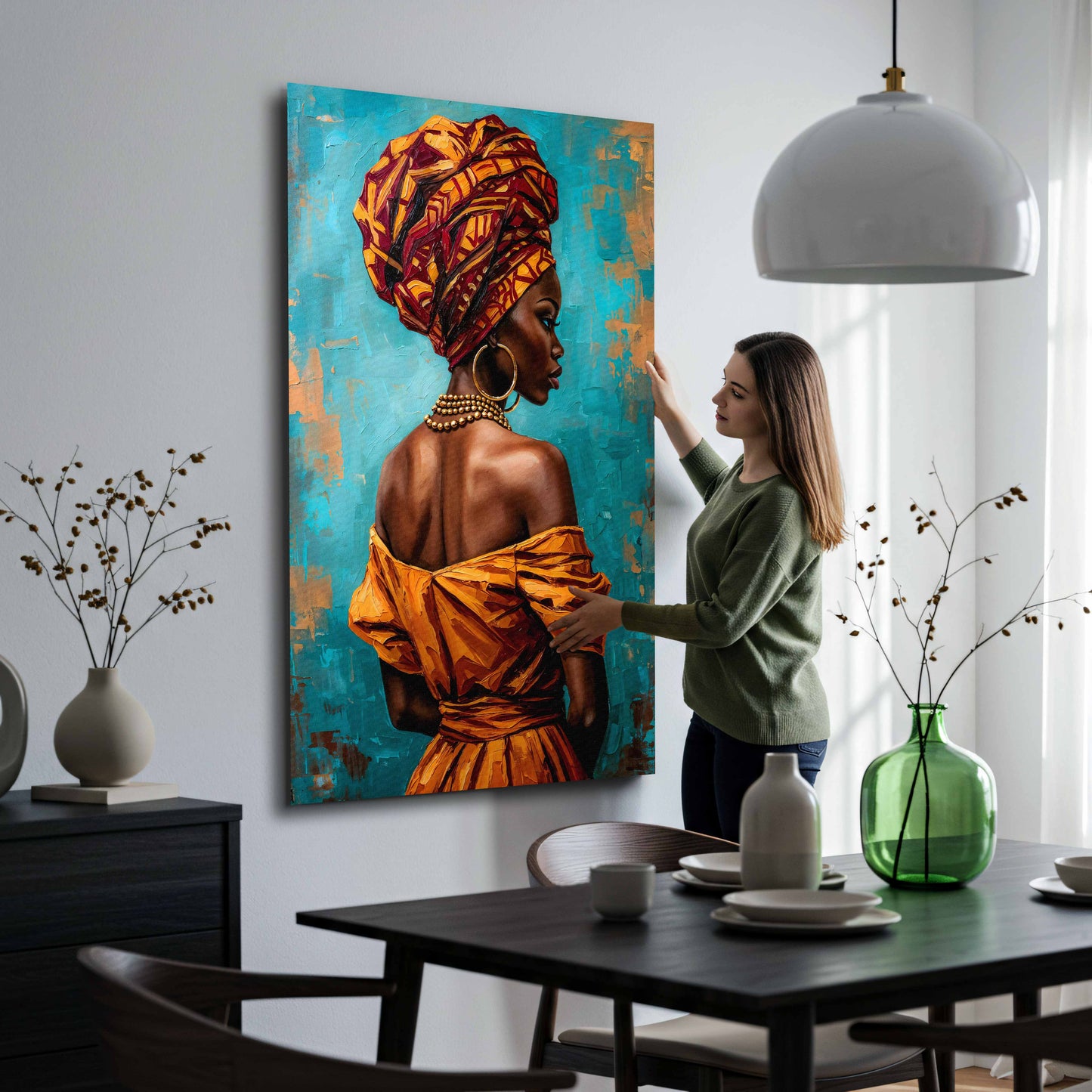 Wandbild Kunstwerk afrikanische Schönheit farbenfroh modern