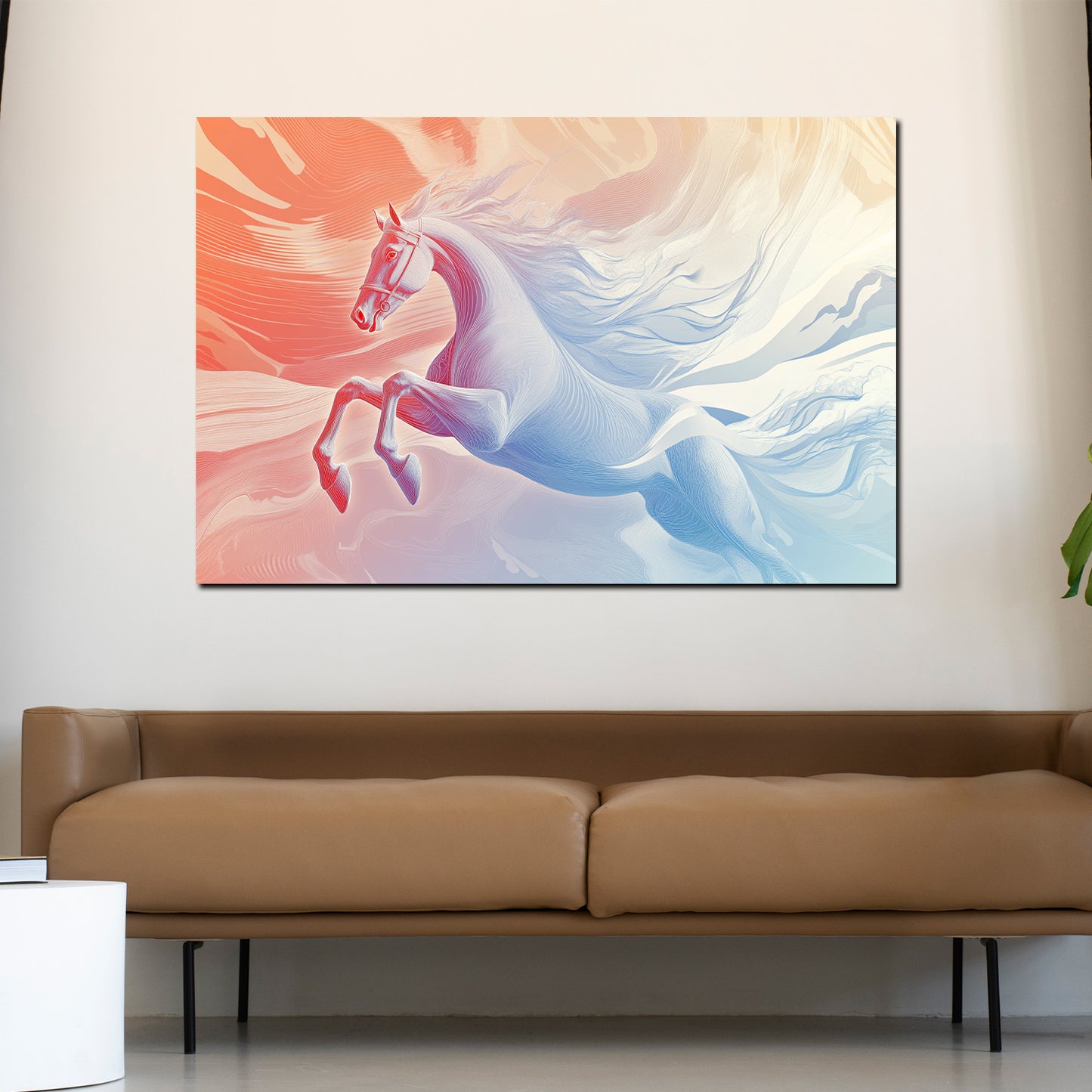 Anmutiges Pferd in Pastellfarben fantasievoll Wandbild Kunstwerk