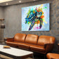 Wandbild Kunstwerk bunte Schildkröte Pop Art Graffiti