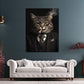 Wandbild Kunstwerk charismatische Katze Anzug rauchend Anführer modern