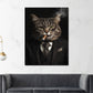 Wandbild Kunstwerk charismatische Katze Anzug rauchend Anführer modern