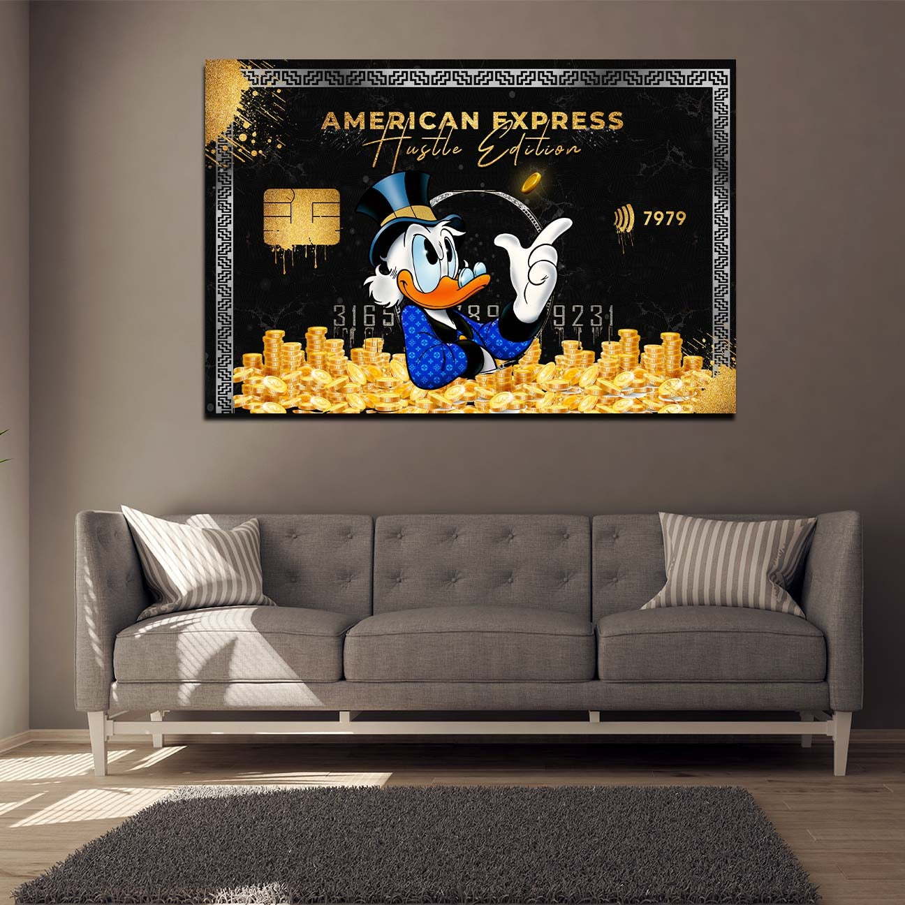 Duck Hustle, Comic Wandbild Kunstwerk