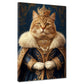 Edle Katze im Prunkgewand und Krone Adel Eleganz modern Wandbild Kunstwerk