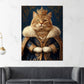 Edle Katze im Prunkgewand und Krone Adel Eleganz modern Wandbild Kunstwerk