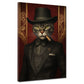 Wandbild Kunstwerk Kater im Anzug rauchend Hut Stil Vintage modern