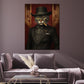 Wandbild Kunstwerk Kater im Anzug rauchend Hut Stil Vintage modern