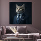 Wandbild Kunstwerk elegante Katze im Business Look Stil Autorität modern