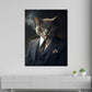 Wandbild Kunstwerk elegante Katze mit Anzug rauchend Autorität Erfolg Stil modern