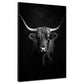 Wandbild Kunstwerk mächtiger Stier schwarz weiß Kraft modern