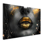 Wandbild Kunstwerk schöne Lippen mit goldenen Akzenten