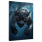 Wandbild Kunstwerk schwarzer Panther taucht ins Wasser Energie Raubtier modern