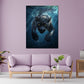 Wandbild Kunstwerk schwarzer Panther taucht ins Wasser Energie Raubtier modern