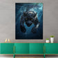 Wandbild Kunstwerk schwarzer Panther taucht ins Wasser Energie Raubtier modern