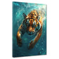 Wandbild Kunstwerk schwimmender Tiger Energie Raubtier Wasser modern