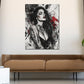 Wandbild Kunstwerk sinnliche Frau schwarz weiß modern mit Farbtupfern