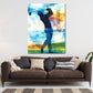 Wandbild Kunstwerk sportlicher Golfer in Bewegung
