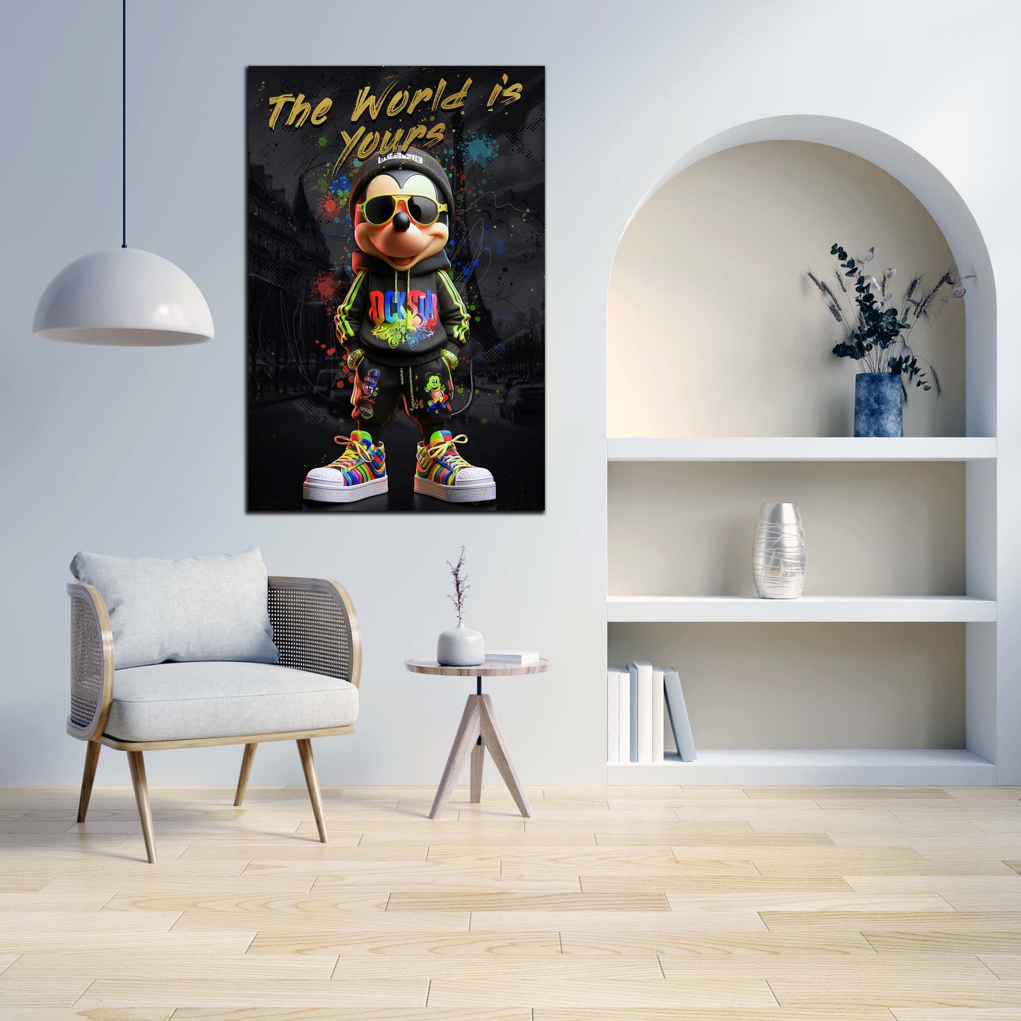 Pop Art trendiges Motiv mit Maus Wandbild Kunstwerk