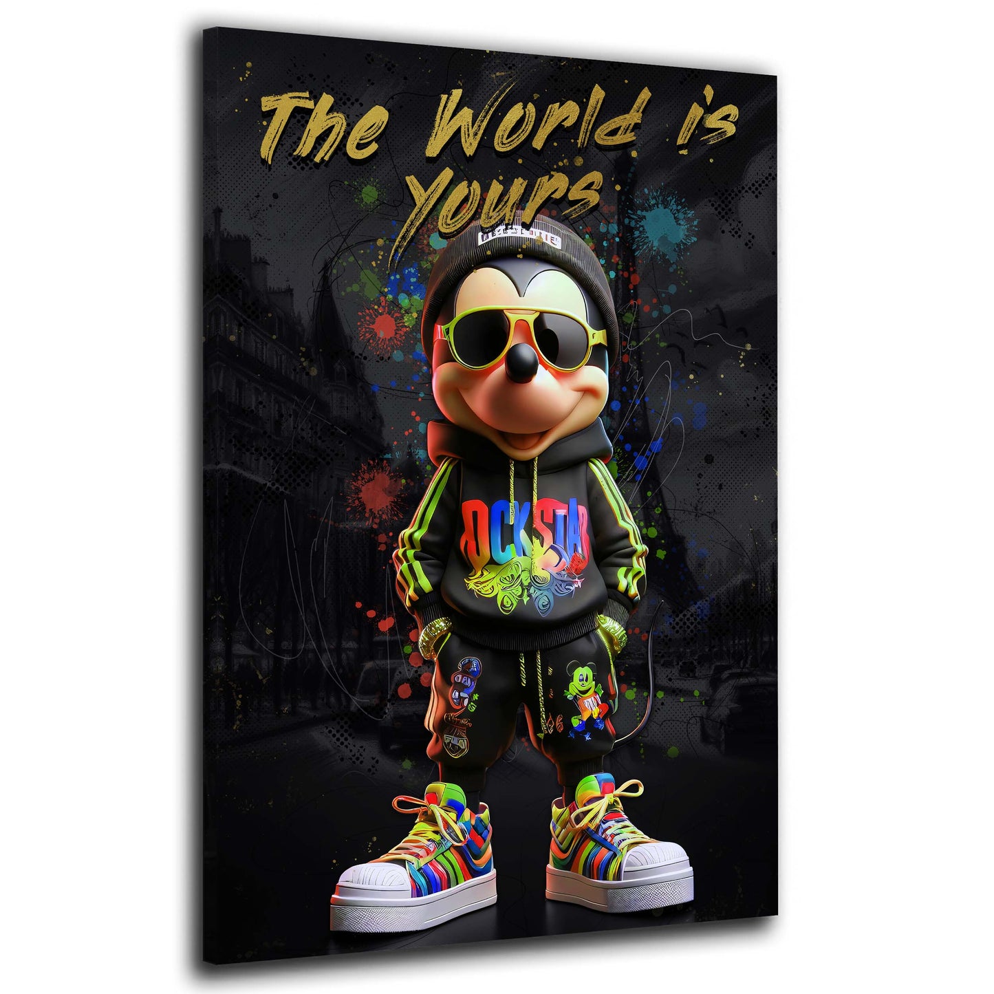 Pop Art trendiges Motiv mit Maus Wandbild Kunstwerk