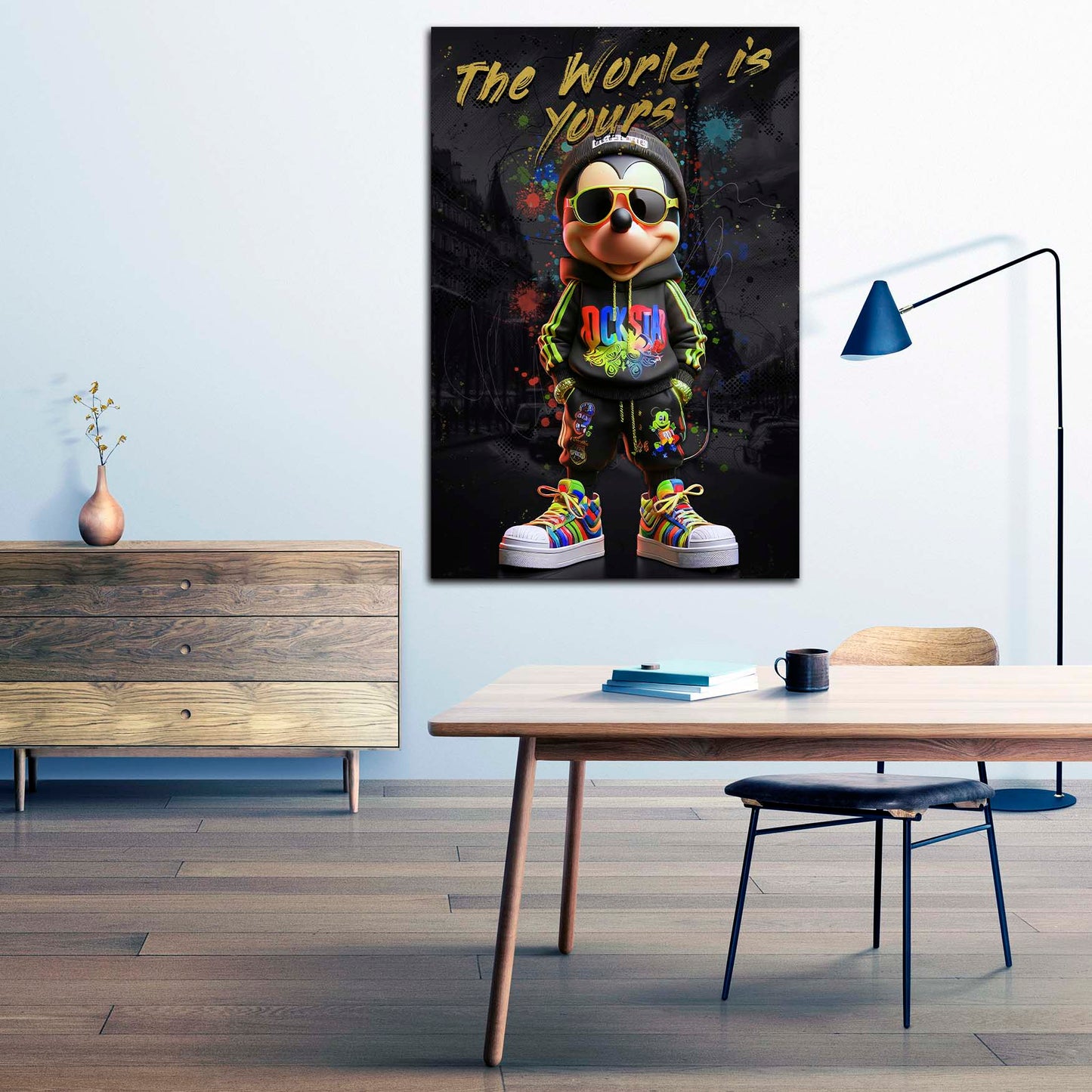 Pop Art trendiges Motiv mit Maus Wandbild Kunstwerk