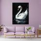 Wandbild Kunstwerk weißer Schwan im Wasser Anmut Naturstil modern