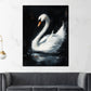 Wandbild Kunstwerk weißer Schwan im Wasser Anmut Naturstil modern