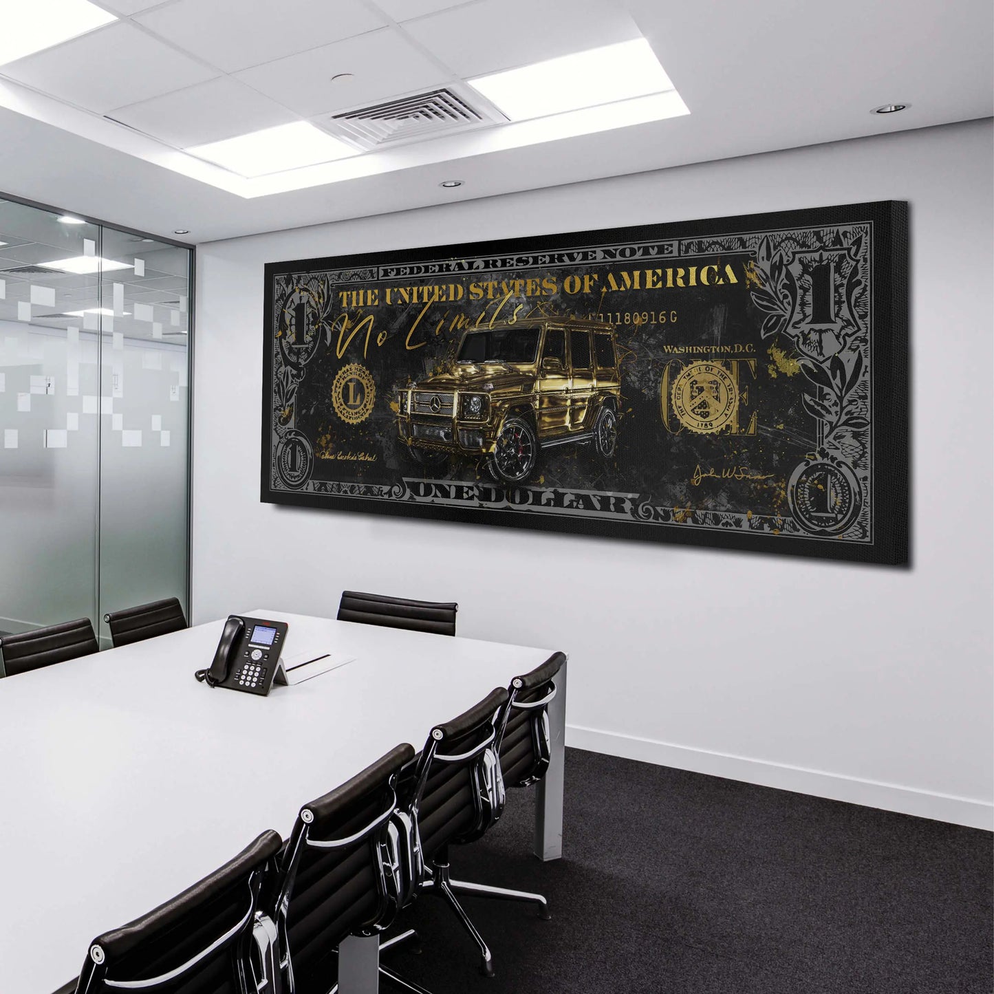 Dollar Mercedes 63G Wandbild Kunstwerk