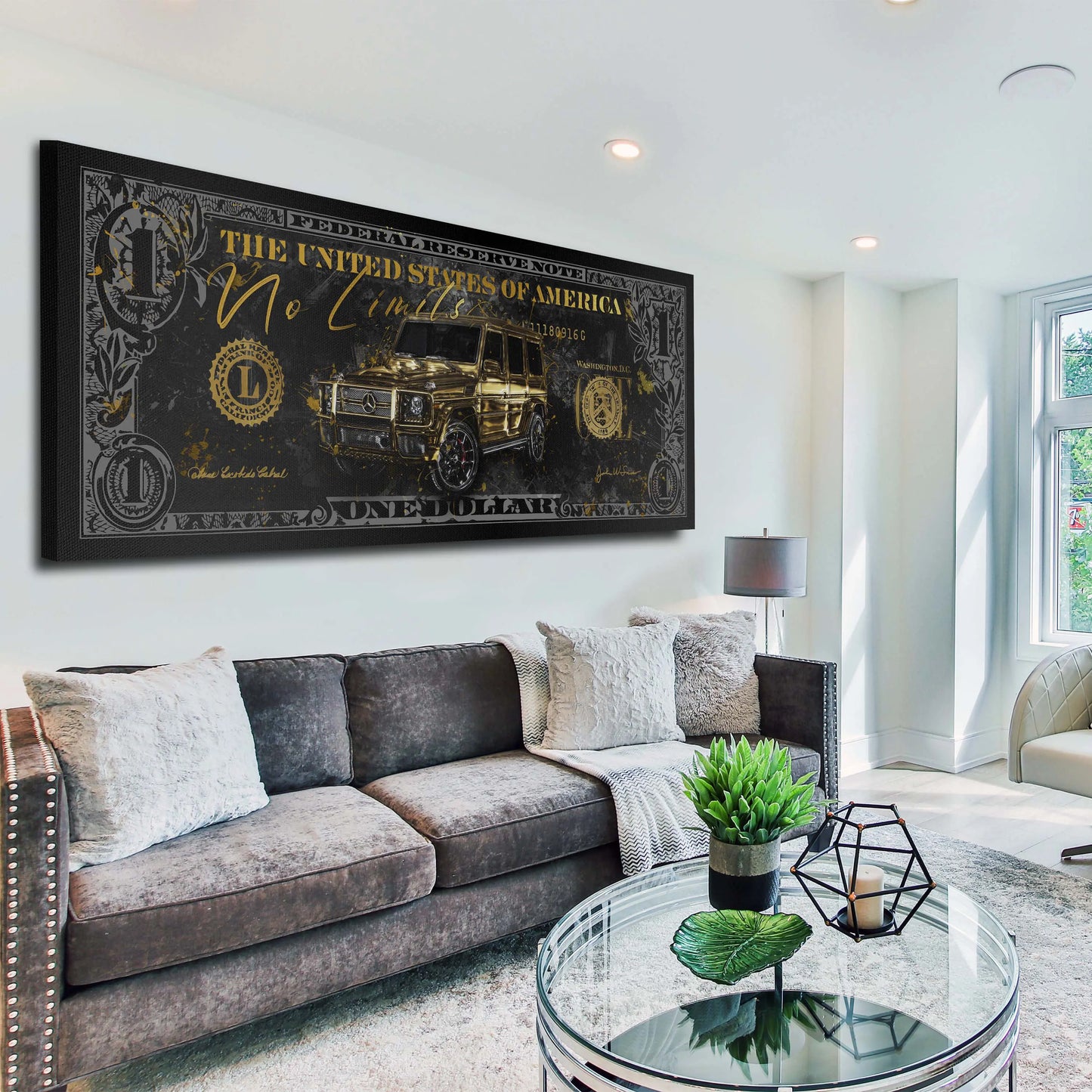 Dollar Mercedes 63G Wandbild Kunstwerk