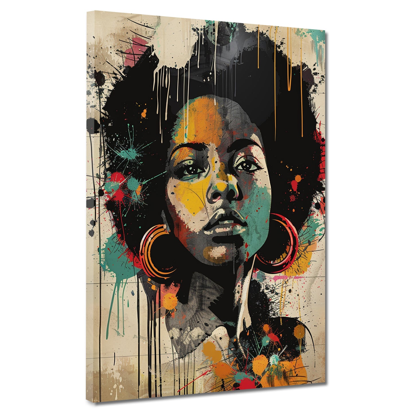 Wandbild Pop Art African Woman modern und farbenfroh
