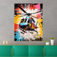 Wandbild Kunstwerk Pop Art Hubschrauber