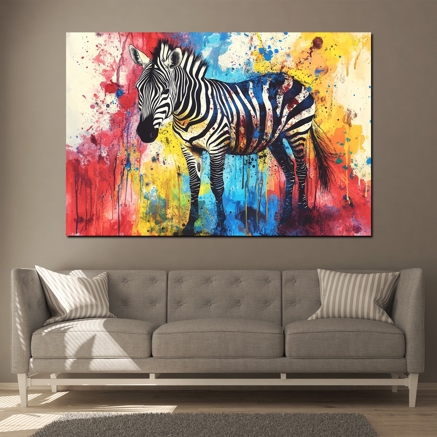 Pop Art Zebra bunt lebendig modern Wandbild Kunstwerk