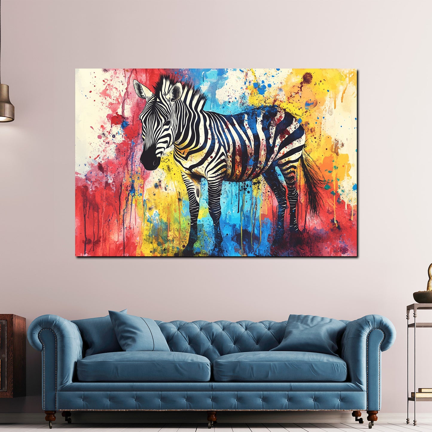Pop Art Zebra bunt lebendig modern Wandbild Kunstwerk