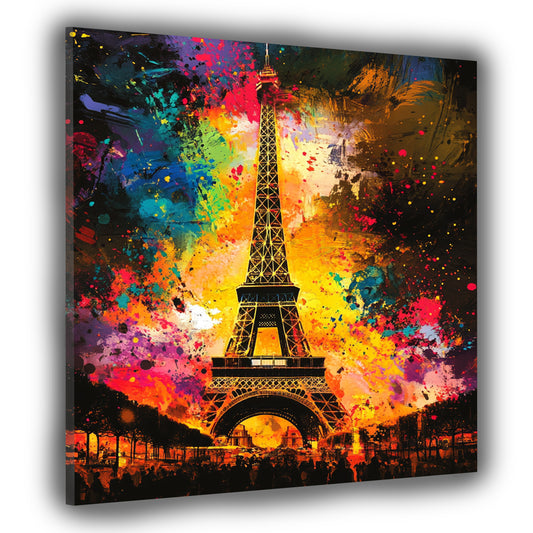Wandbild abstrakt Paris Eiffelturm Pop Art farbenfroh