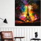 Wandbild abstrakt Paris Eiffelturm Pop Art farbenfroh