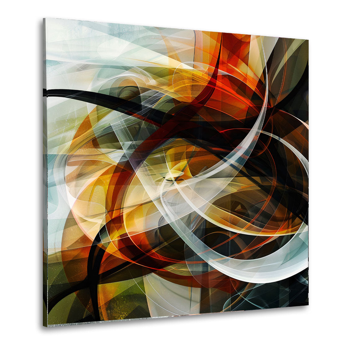 Abstrakt dynamische Linien in warmen Tönen Wandbild Kunstwerk