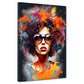 Wandbild Kunstwerk afrikanische Frau mit Locken und Sonnenbrille Colour Style