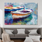 Bunte Boote auf Wasser abstrakt Wandbild Kunstwerk