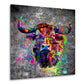 Stier Graffiti Street Art Wandbild Kunstwerk