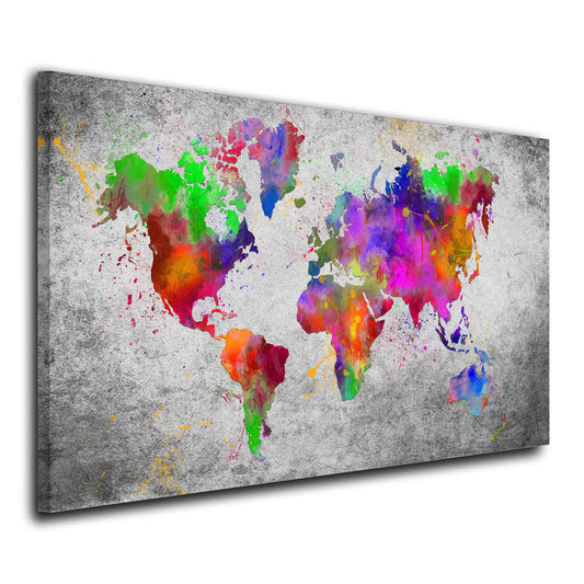 Weltkarte Pop Art Abstract Colour Edition Wandbild Kunstwerk