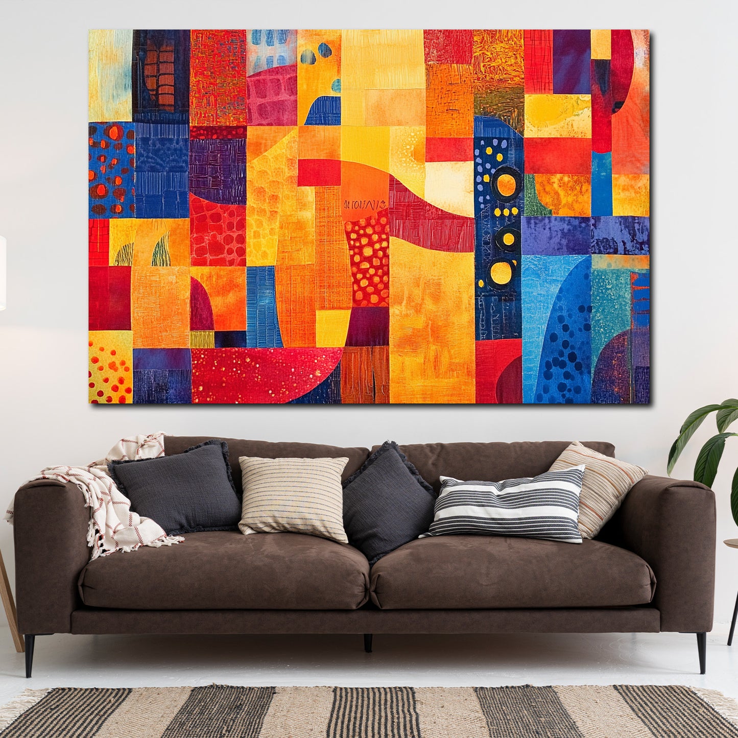 Abstrakt Geometrie warme Farben Wandbild