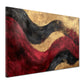 Abstrakt Gold Rot Schwarz fließende Wellen Wandbild