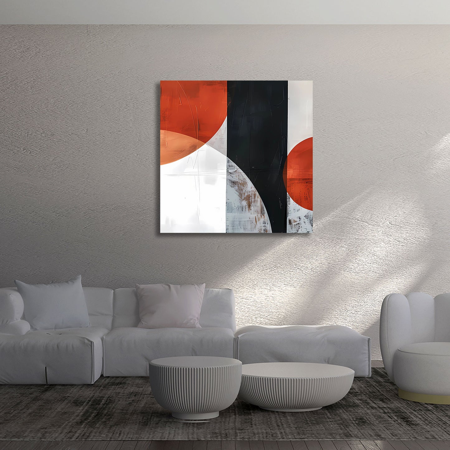 Abstrakt Kreiskomposition mit starken Kontrasten Wandbild
