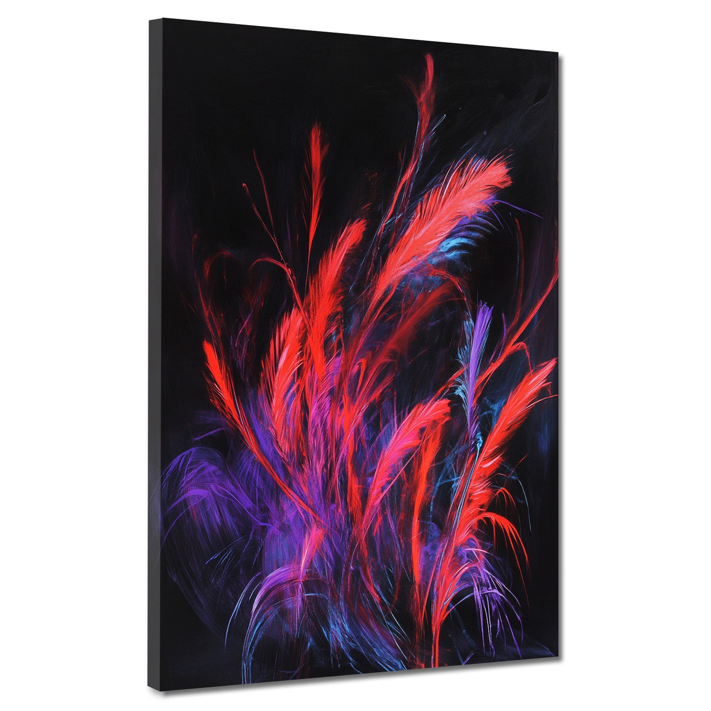 Abstrakt Neonfarben schwarzer Hintergrund Wandbild