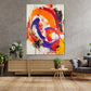 Abstrakt Orange Lila expressive Pinselstriche Wandbild